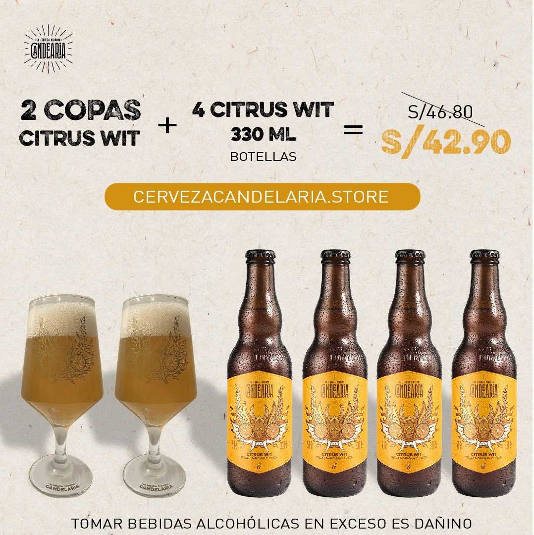 PACK 2 COPAS DEMONIO CITRUS + 4 CITRUS WIT