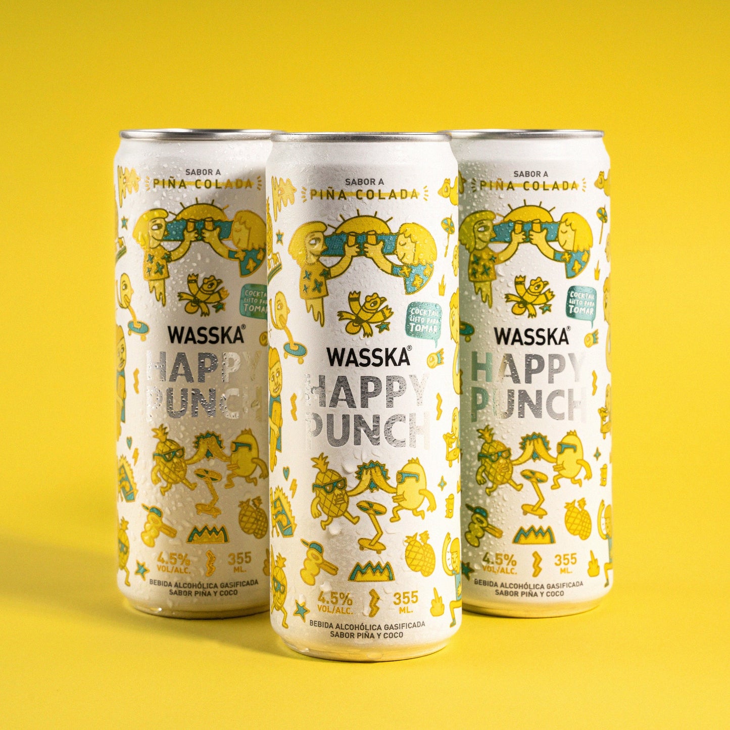 Wasska Happy Punch Piña Colada - Lata 355ml