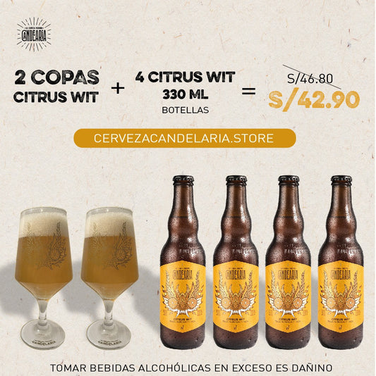 PACK 2 COPAS DEMONIO CITRUS + 4 CITRUS WIT